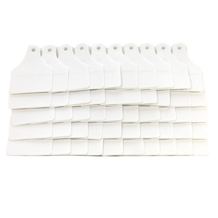 Tamper Proof 2 Piece White Tail Deer Ear Tags - 01ZX - White - Large (3"H x 2.25"W) - 25 Pack - 1