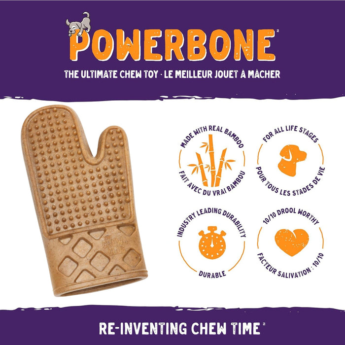 Powerbone Oven Mitt Dog Chew Toy for Power Chewers, 7"