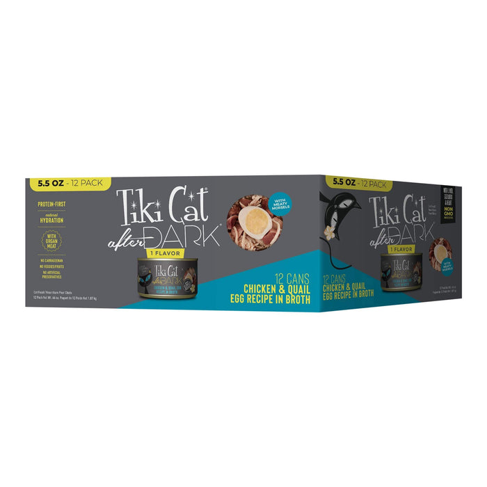 Tiki Cat After Dark Wet Cat Food, Chicken & Quail Egg Multi Pack - 2PUK - 5.5oz, 12 ct - Chicken & Quail Egg - 3