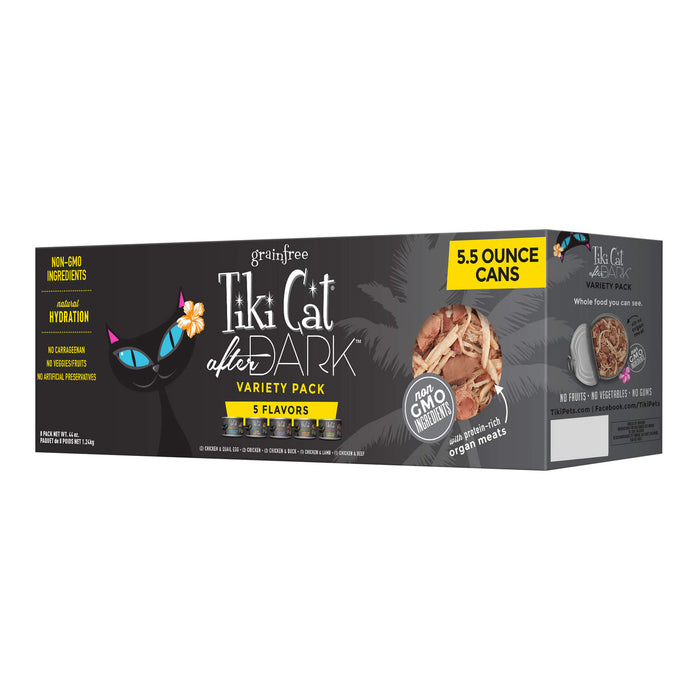 Tiki Cat After Dark Wet Cat Food, Variety Pack - 2PUU - 5.5oz, 8 ct - 3