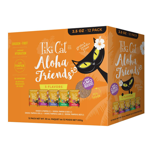 Tiki Cat Aloha Friends Wet Cat Food, Variety Pack, Pouches - 2PUX - Chicken & Pumpkin - 2.5oz, 12 ct - 1