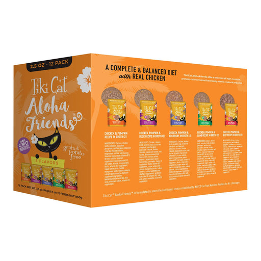 Tiki Cat Aloha Friends Wet Cat Food, Variety Pack, Pouches - 2PUX - Chicken & Pumpkin - 2.5oz, 12 ct - 2