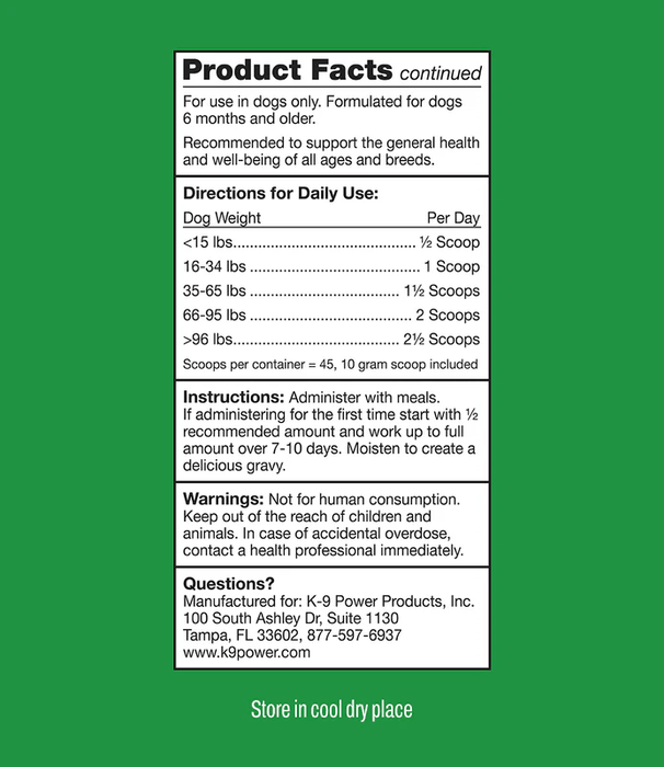 Total K9 Health Supplement for Dogs of All Ages - OGAK - 1 lb - 7
