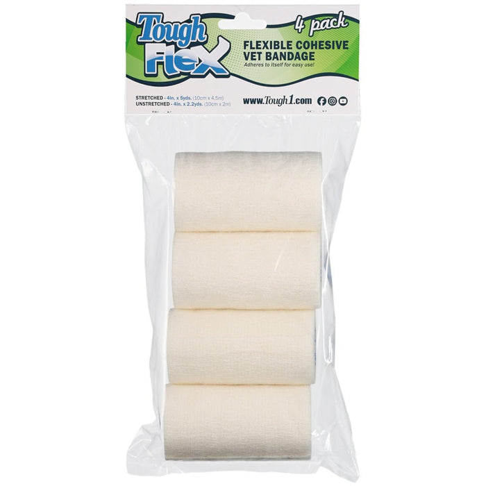 Tough Flex Cohesive Vet Bandages, 4 pk - JTI11M - White - 4pk - 13