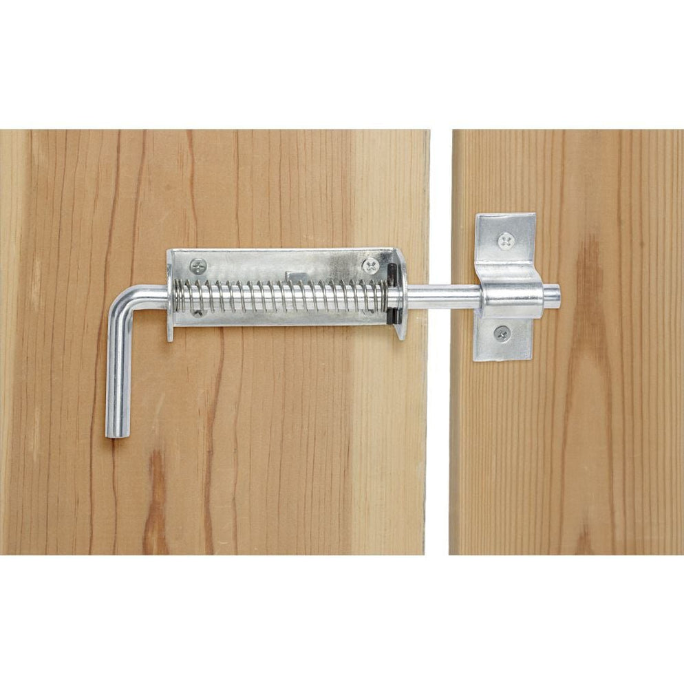 Warning Spring Loaded Gate Tough1 Spring Loaded Metal Gate Latch — Lambert Vet Supplies