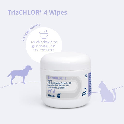 TrizCHLOR 4 Wipes – Antimicrobial Skin Care for Dogs & Cats, 50 ct - 013DP-0077 - 50 ct - 2