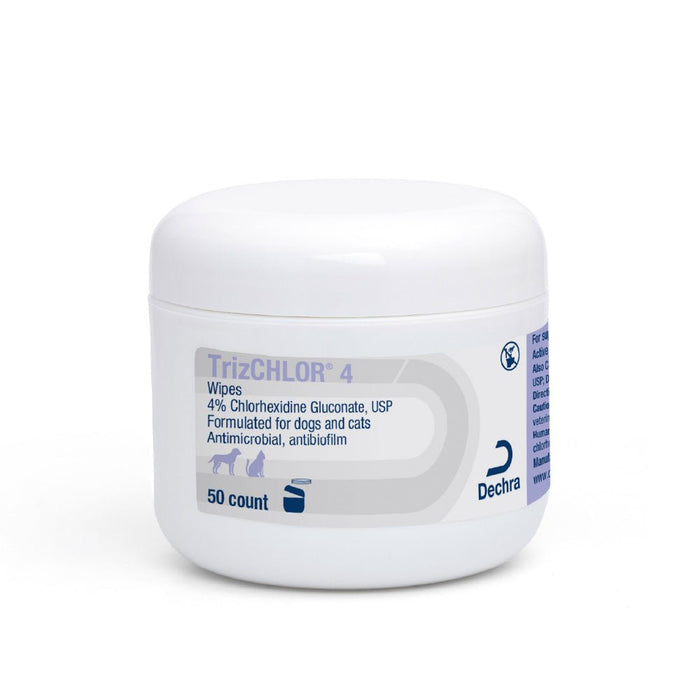 TrizCHLOR 4 Wipes – Antimicrobial Skin Care for Dogs & Cats, 50 ct - 013DP-0077 - 50 ct - 1