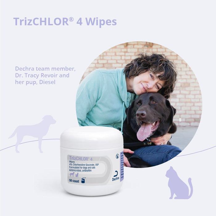 TrizCHLOR 4 Wipes – Antimicrobial Skin Care for Dogs & Cats, 50 ct - 013DP-0077 - 50 ct - 3