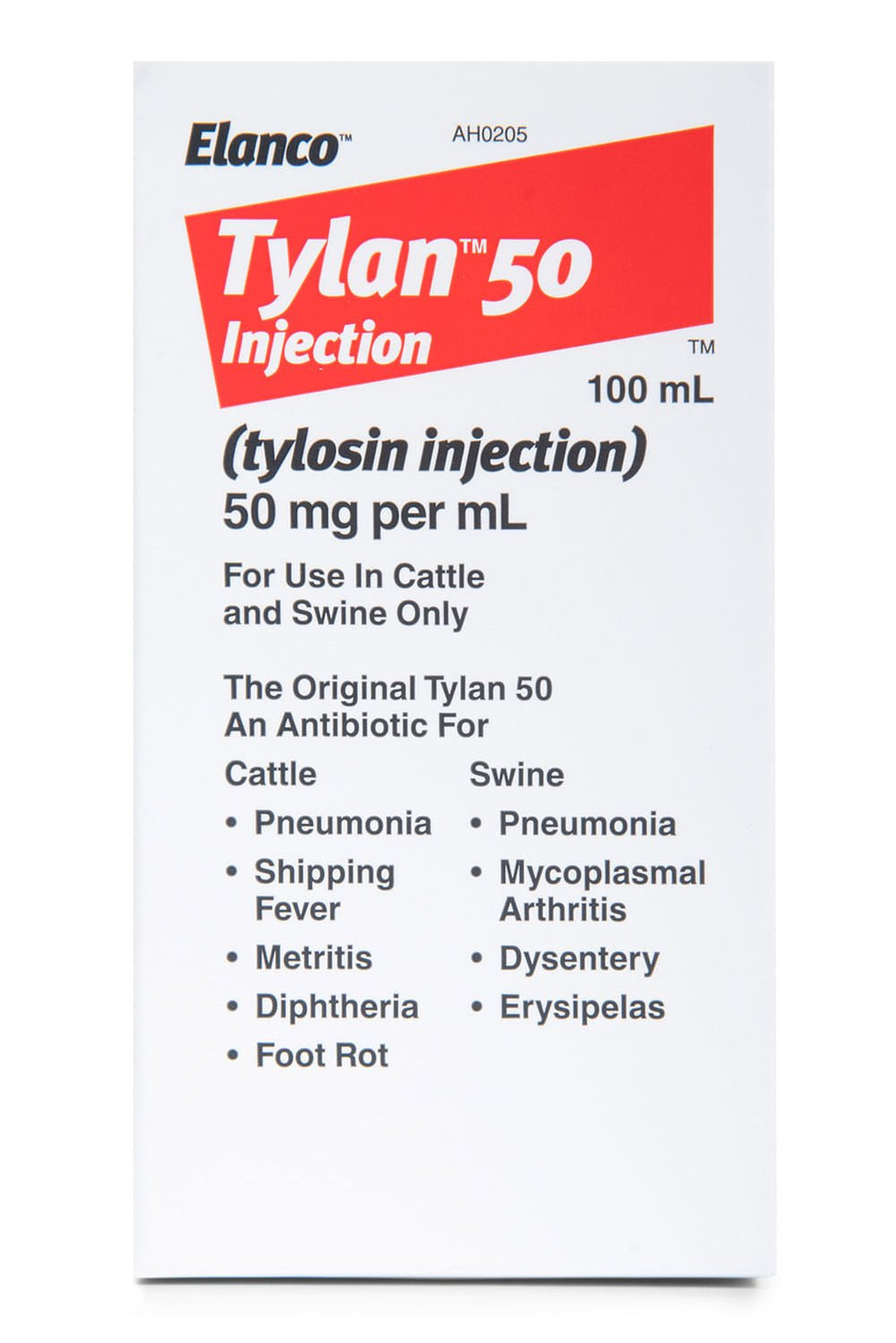Tylan Boy Elanco Tylan 50 Injectable, 100 mL — Lambert Vet Supplies