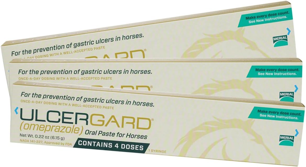UlcerGard (omeprazole) Oral Paste Ulcer Treatment for Horses - M0AC-3 - 3 Pack (12 doses) - 10