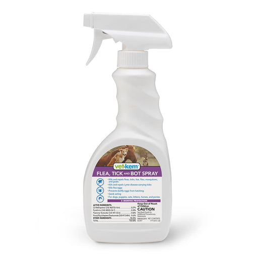 Vet - Kem Flea, Tick & Bot Spray, 16 oz - 021PRN-27066 - 16 oz - 1