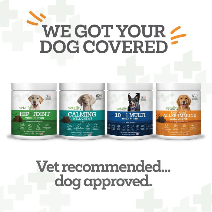 Vetality Aller - Immune Skin & Coat Well Chews for Dogs – Lamb Flavor, Supports Healthy Skin, Shiny Coat & Strong Pads - TVB3Q - Lamb - 60 ct - 8