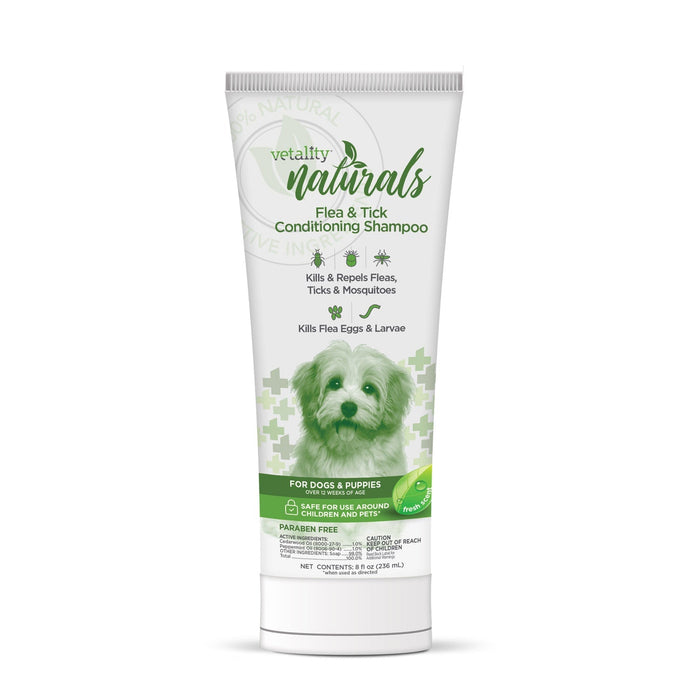 Vetality Naturals Flea & Tick Conditioning Shampoo for Dogs & Puppies - TVB3M - 8 oz - 1 ct - 1