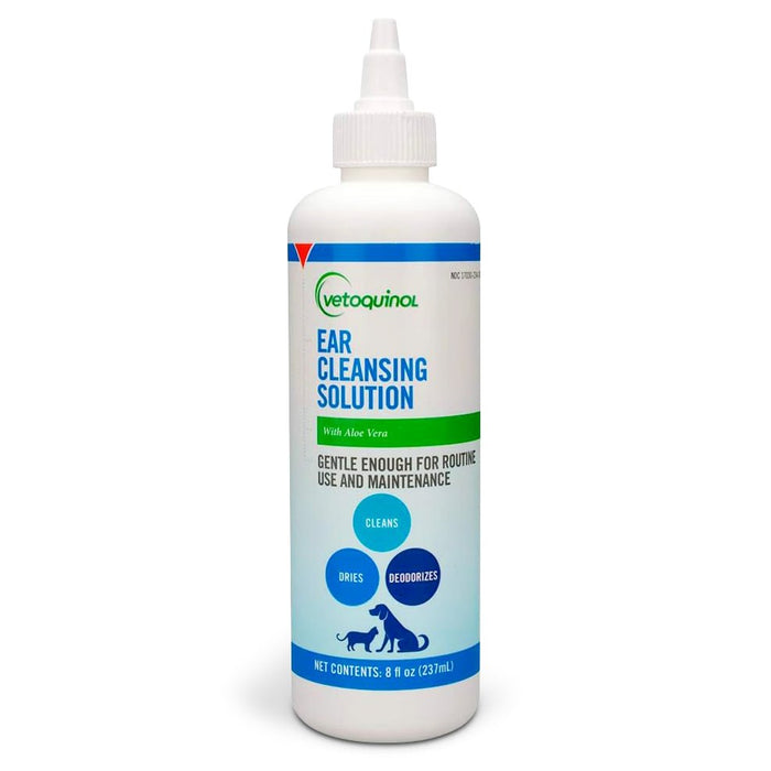 Vetoquinol Ear Cleansing Solution with Aloe for Dogs & Cats - 006VS01-8 - 8 oz - 1
