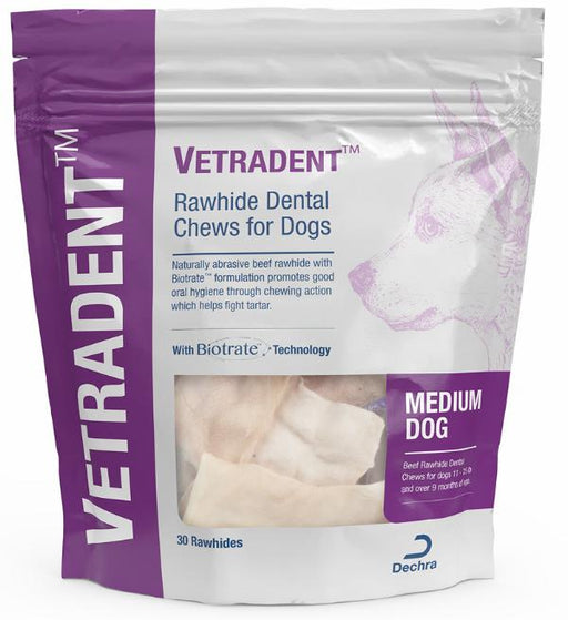 Vetradent Beef Rawhide Dental Chews for Dogs - 018DP-53530 - Medium - Beef and Chicken - 2
