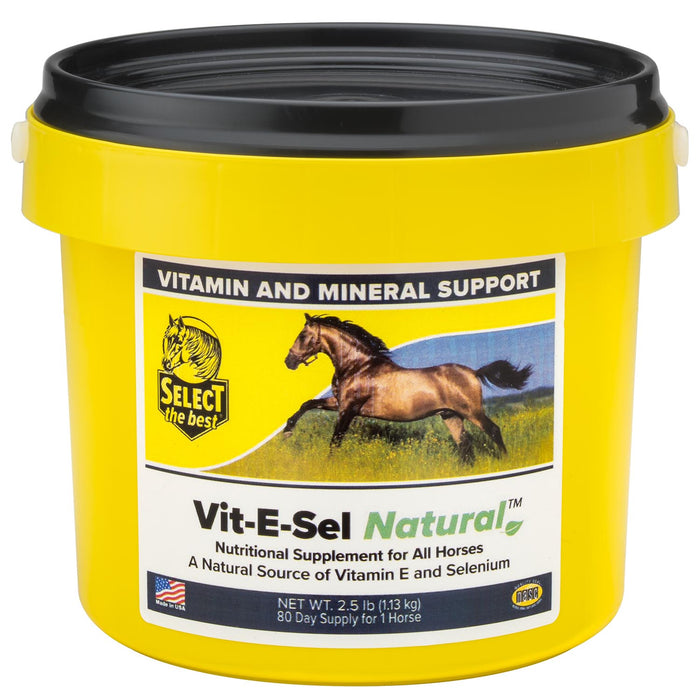 Vit - E - Sel Natural Vitamin E & Selenium Powder Supplement for Horses – Supports Muscle Health & Immunity - SELCC - 2.5 lb - 80 Day Supply - 1
