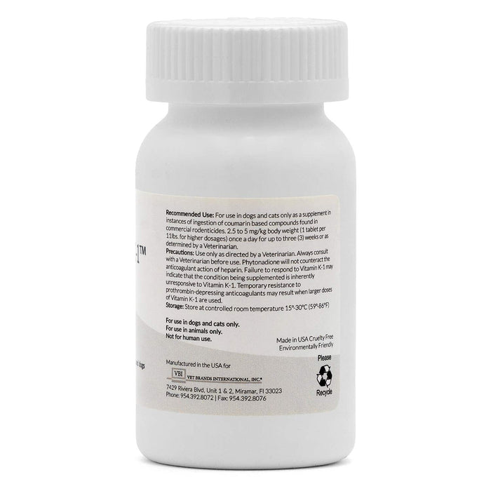 Vitamin K1 Chewable Tablets for Cats & Dogs - VB13 - 25mg - 50 ct - 3