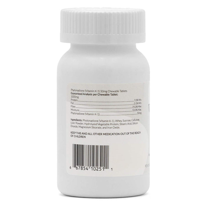 Vitamin K1 Chewable Tablets for Cats & Dogs - VB14 - 50mg - 50 ct - 5