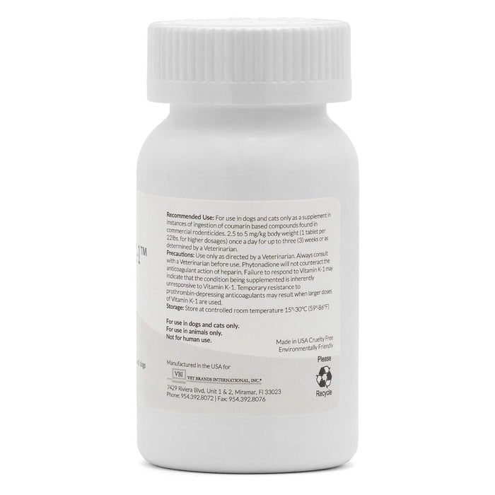 Vitamin K1 Chewable Tablets for Cats & Dogs - VB14 - 50mg - 50 ct - 6