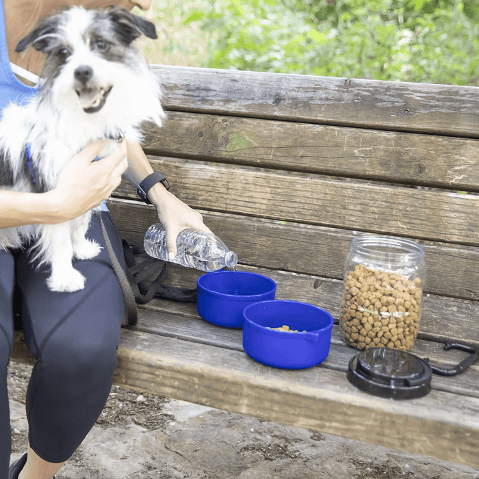 Vittles Vault Travel - Trainer Complete Pet Feeding System - DKXZ - Blue - 5