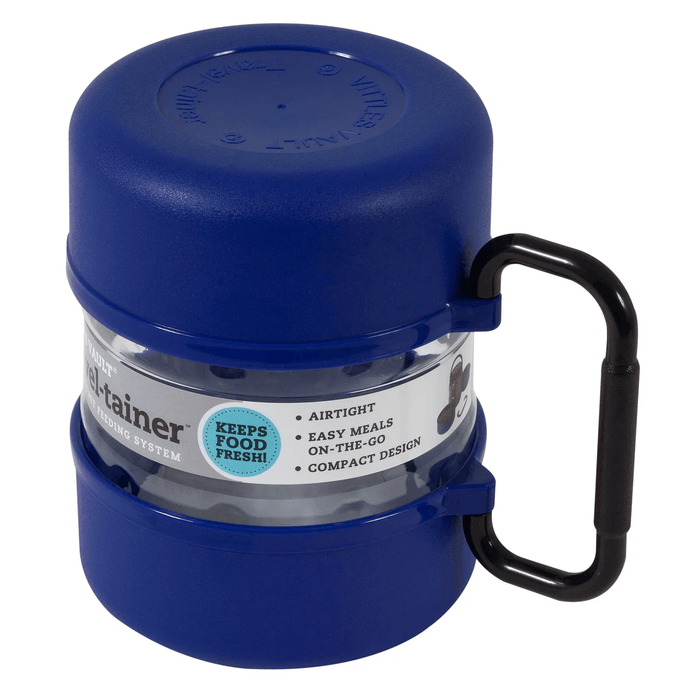 Vittles Vault Travel - Trainer Complete Pet Feeding System - DKXZ - Blue - 3