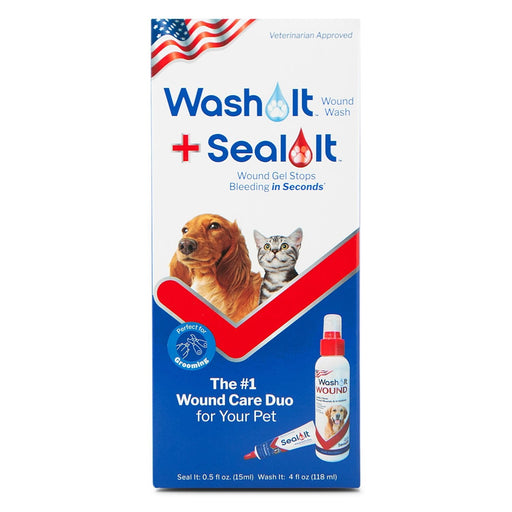 Wash It Pet Wound Wash and Seal It Pet Wound Gel Combination Pack - SIAD - .5oz and 4oz - 2