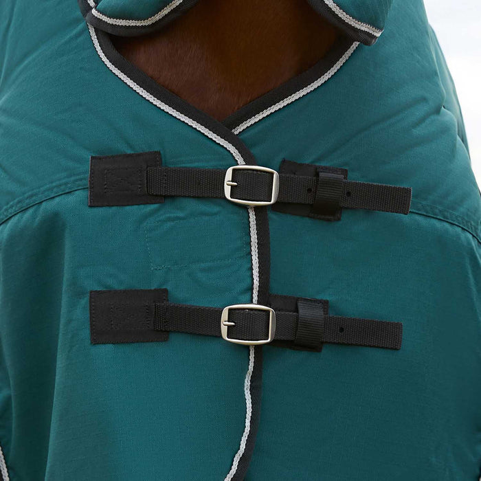 WeatherBeeta ComFiTec Classic Combo Neck Heavyweight Turnout Blanket for Horses, 360g - Waterproof, Breathable & Full Coverage - KOBAW - Green - 66" - 360 g - 2