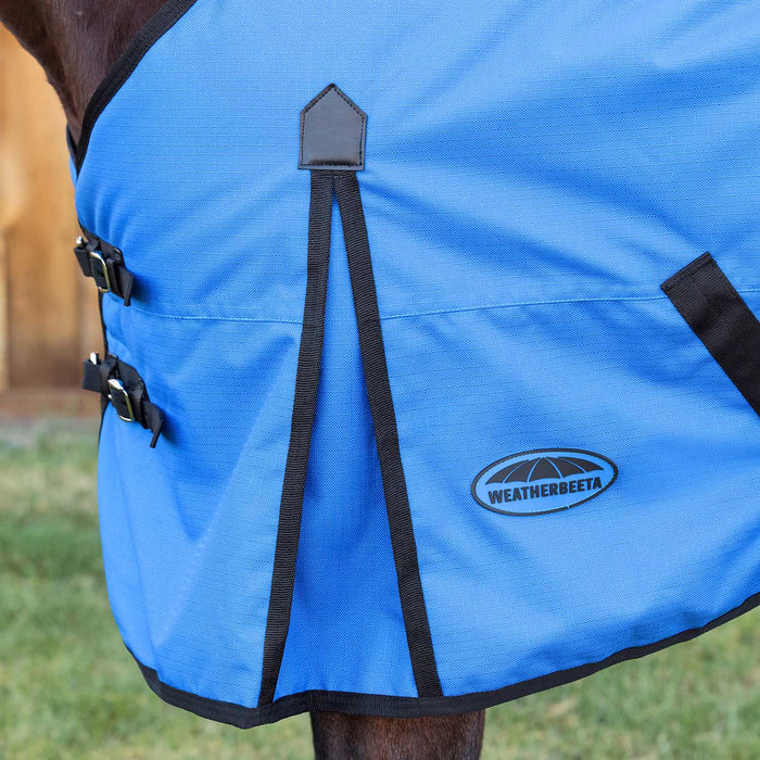 WeatherBeeta ComFiTec Original 1200D Waterproof Standard Neck Medium Weight Turnout Blanket for Horses, 220g - KOCAS - Blue - 69" - 4