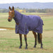 WeatherBeeta ComFiTec Prelim 1200 Denier Combo Neck Turnout Sheet for Horses - Comfortable & Durable Protection - KODAE - Navy / Embossed Plaid - 66" - 1