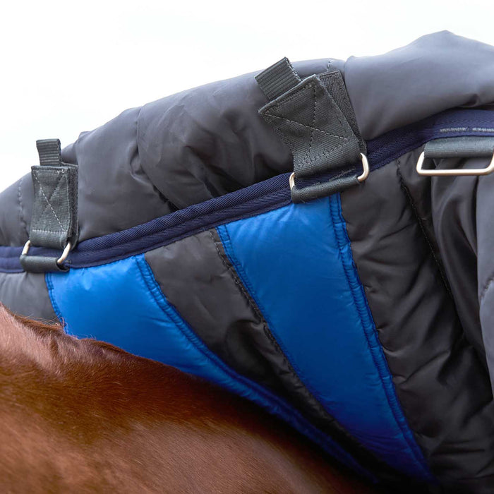 WeatherBeeta ComFiTec Ultra Detach - A - Neck Heavy Weight Turnout Blanket for Horses - 1800D, 360g Polyfill, Waterproof & Breathable - KOBA2 - Charcoal - 69" - 360 g - 3