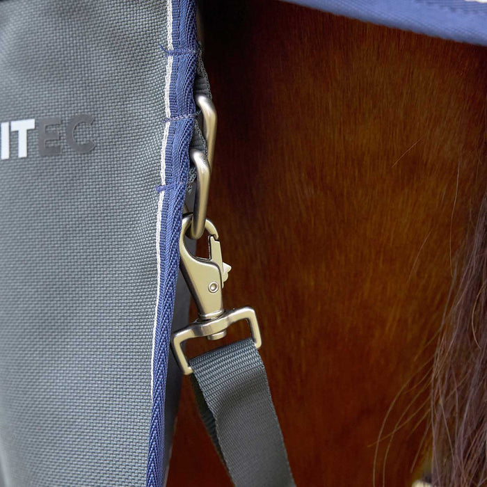 WeatherBeeta ComFiTec Ultra Detach - A - Neck Heavy Weight Turnout Blanket for Horses - 1800D, 360g Polyfill, Waterproof & Breathable - KOBA2 - Charcoal - 69" - 360 g - 7