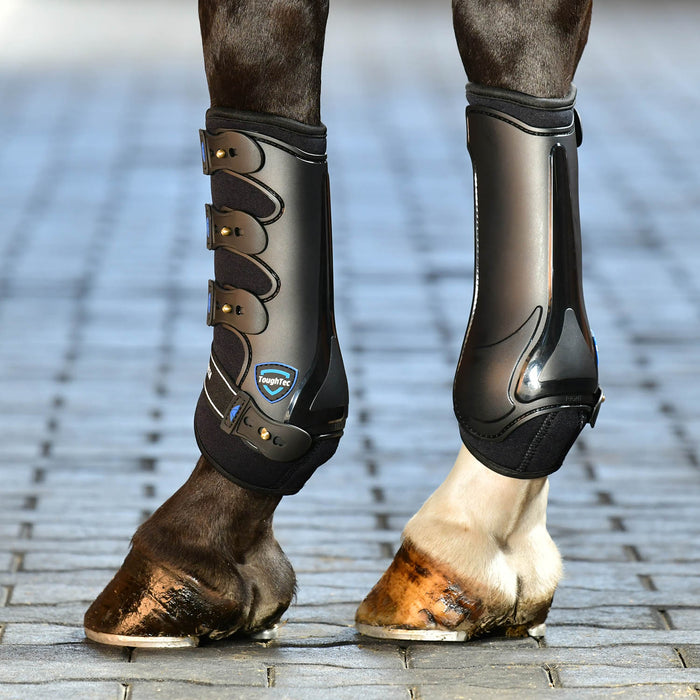 WeatherBeeta Tough - Tec Hard Shell Dressage Boots for Horses - KOACG - Black - Medium - 2 ct - 6
