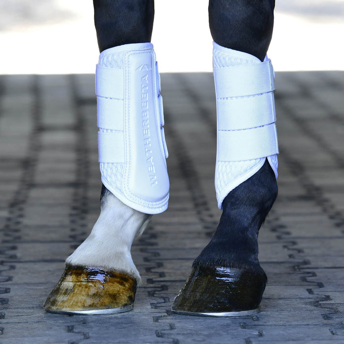 WeatherBeeta Tough - Tec Mesh Brushing Boots for Horses, 2 ct - KOAAU - White/White - Small - 2 ct - 8
