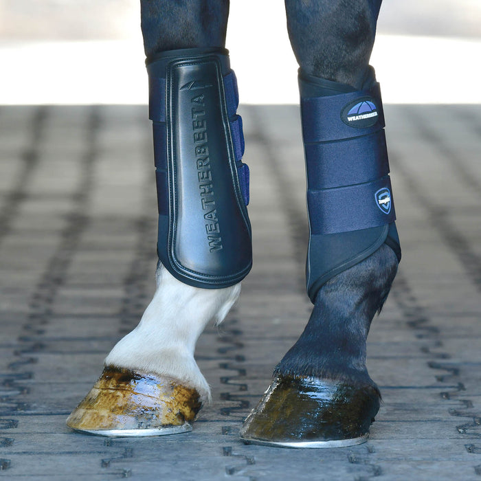 WeatherBeeta Tough - Tec Prime Brushing Boots for Horses, 2 ct - KOAAB - Black/Navy - Small - 2 ct - 14