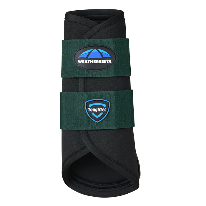 WeatherBeeta Tough - Tec Prime Brushing Boots for Horses, 2 ct - KOAAH - Black/Forest Green - Medium - 2 ct - 19