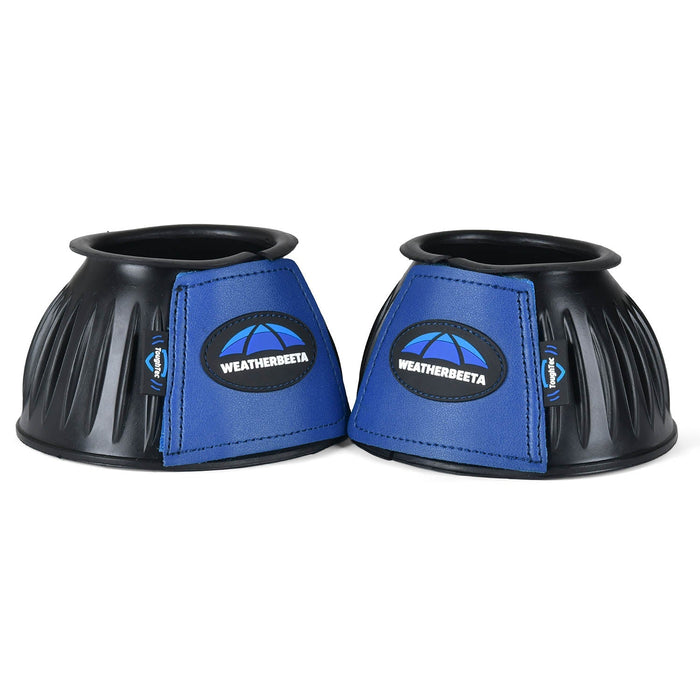 WeatherBeeta Tough - Tec Prime Rubber Bell Boots for Horses - KOADL - Black/Cobalt - Small - 2 ct - 21