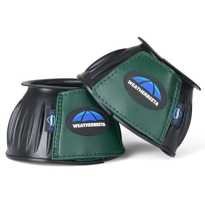 WeatherBeeta Tough - Tec Prime Rubber Bell Boots for Horses - KOADP - Black/Forest Green - Small - 2 ct - 26