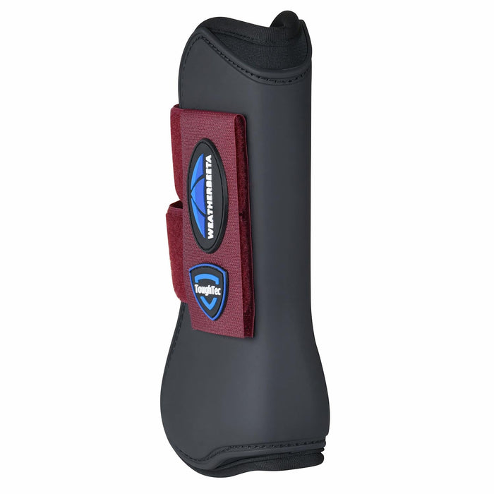 WeatherBeeta Tough - Tecc Prime Open Front Boots for Horses - KOAB9 - Black/Burgundy - Small - 2 ct - 8