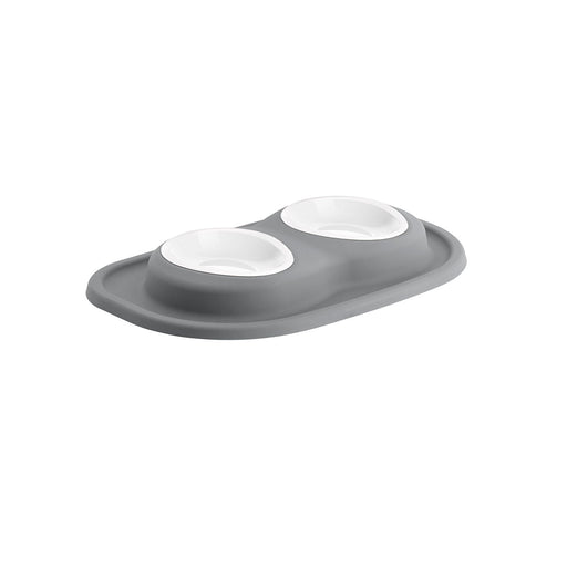 WeatherTech Double Low Pet Feeding System, Plastic Bowls - WTD32 - Dark Grey - 8 oz - 1