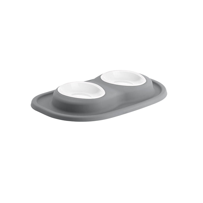 WeatherTech Double Low Pet Feeding System, Plastic Bowls - WTD32 - Dark Grey - 8 oz - 1