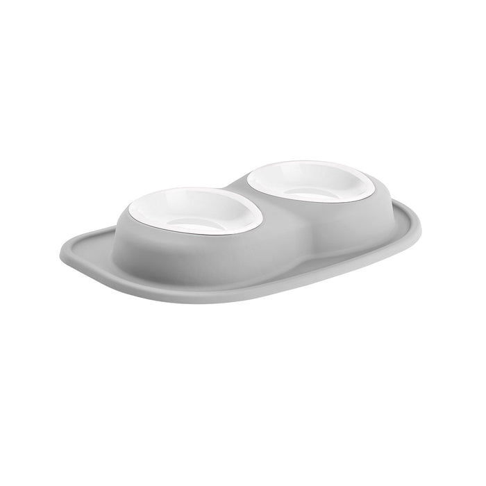 WeatherTech Double Low Pet Feeding System, Plastic Bowls - WTD39 - Light Grey - 32 oz - 14