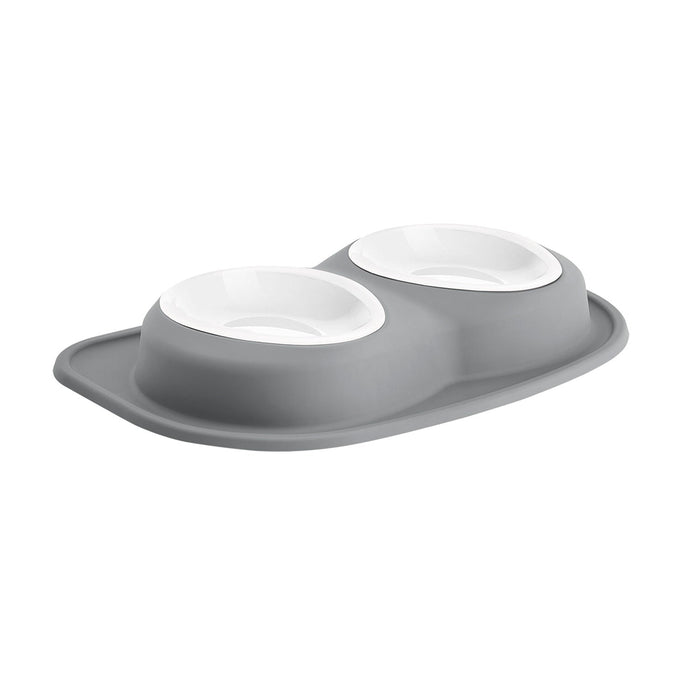 WeatherTech Double Low Pet Feeding System, Plastic Bowls - WTD3B - Dark Grey - 64 oz - 16