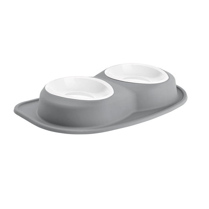 WeatherTech Double Low Pet Feeding System, Plastic Bowls - WTD3E - Dark Grey - 96 oz - 19