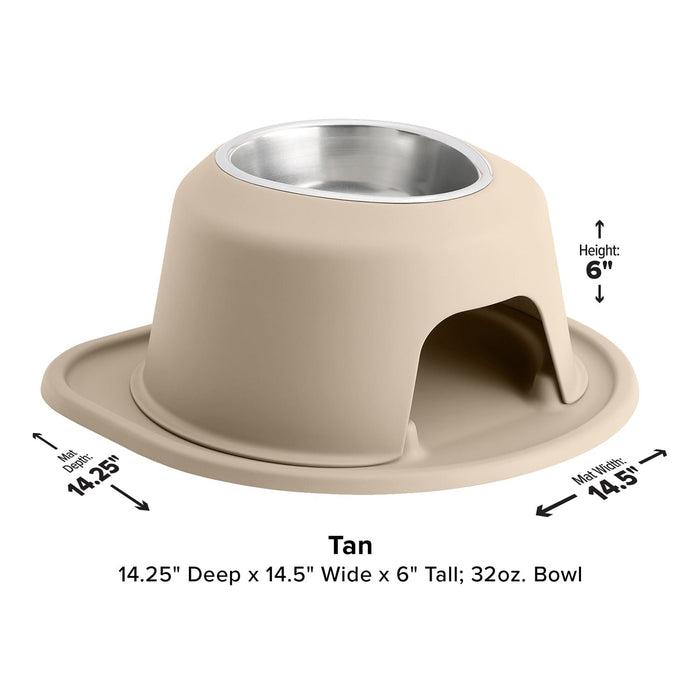 WeatherTech Single High Pet Feeding System, Stainless Steel - WTD4P - Dark Grey - 3" High, 8 oz - 20