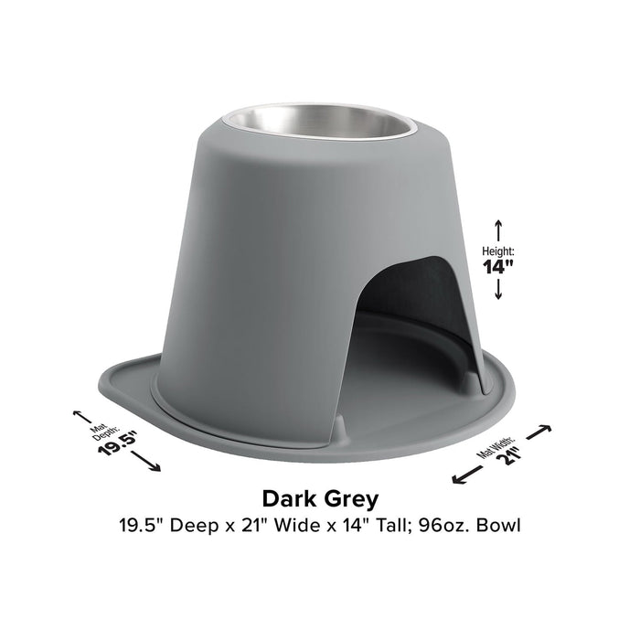 WeatherTech Single High Pet Feeding System, Stainless Steel - WTD57 - Tan - 12" High, 64 oz - 28