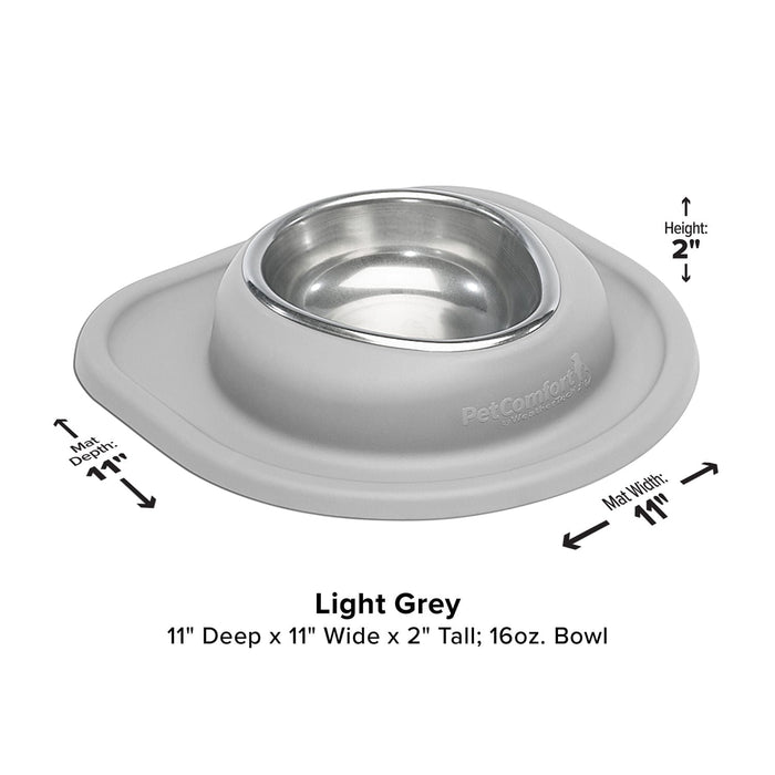 WeatherTech Single Low Pet Feeding System, Stainless Steel - WTD5R - Light Grey - 96 oz - 21