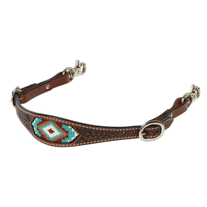 Weaver Beaded Leather Breast Collar Wither Strap for Horses - WLC7V - Chestnut Brown - 1