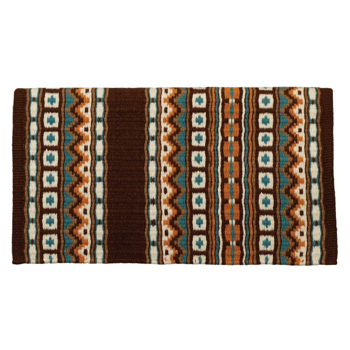 Weaver New Zealand Wool Show Saddle Blanket for Horses, 6 lbs - WLCQQ - Chestnut, Buckskin & Turquoise - 6 lb - 34" x 38" - 3