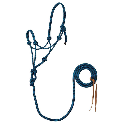 Weaver Poly Rope Horse Halter with Lead - WLC7B - Blue & Black - 5/16" - 1