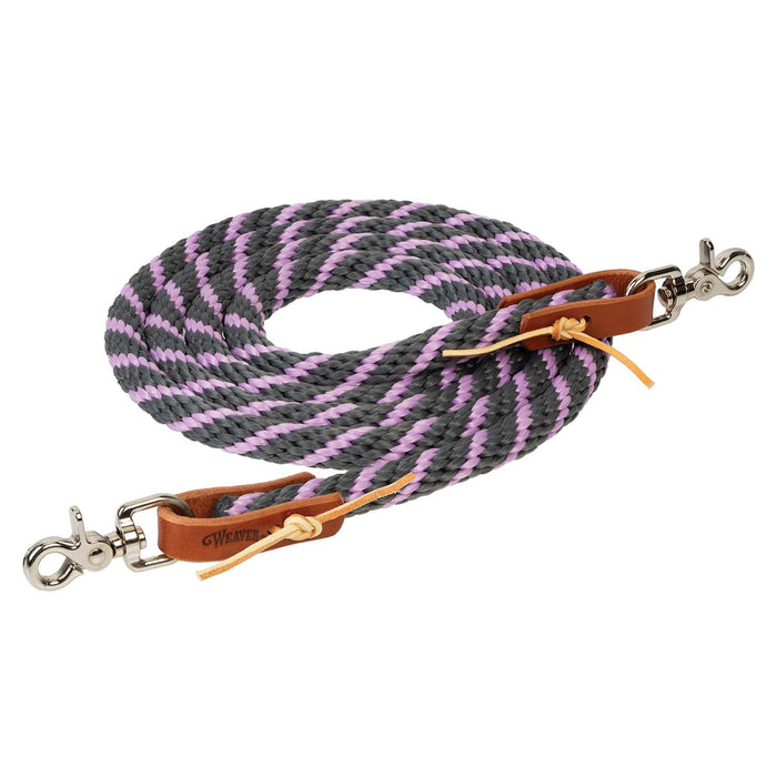 Weaver Poly Roper Rein for Horses - WLC8C - Gray & Purple - 5/8" x 8' - 5